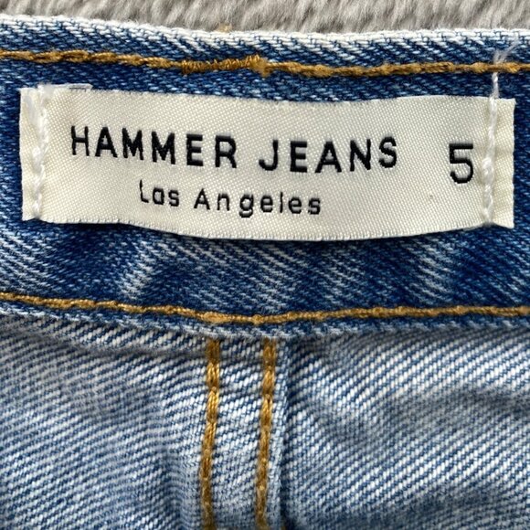 Hammer Womens Straight Jeans Size 5 Blue Light Denim Distressed Ripped - Picture 3 of 11
